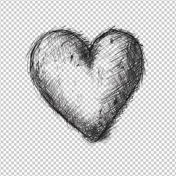 PSD herz-sketch im png-doodle-stil