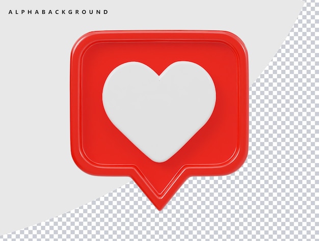 Herz-Symbol 3D-Rendering-Illustration
