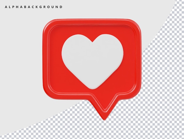 Herz-Symbol 3D-Rendering-Illustration
