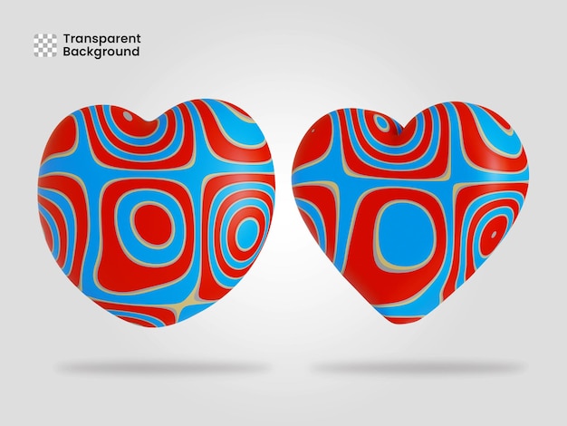 Herz-symbol isoliert 3d-render-illustration