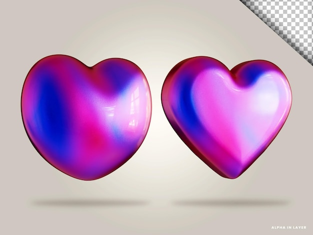 Herz-Symbol isolierte 3D-Render-Illustration
