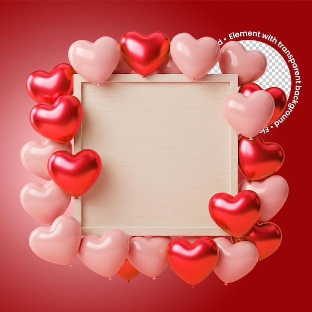 Herzballonrahmen für den Valentinstag