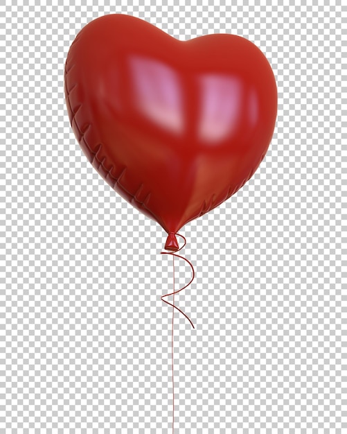 Herzballons auf transparentem Hintergrund 3D-Darstellung