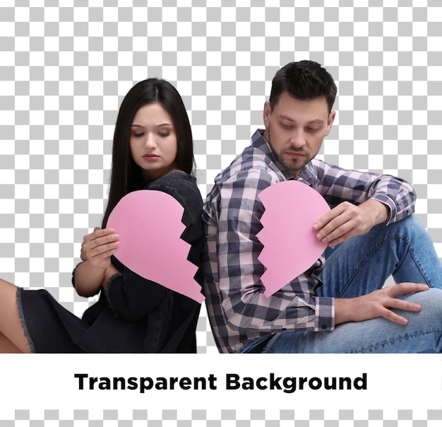 Herzbrechendes Paar transparenter Hintergrund