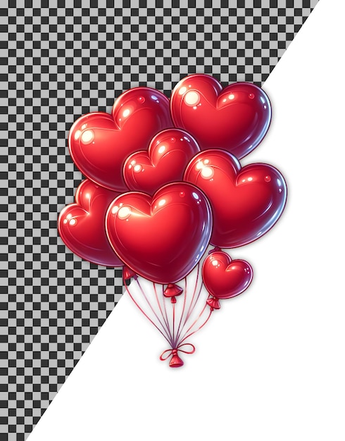 PSD herzförmige ballons sublimation design clipart illustration