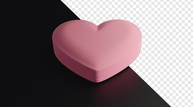 Herzförmige Pille romantische rosa Farbtöne auf schwarzem Hintergrund