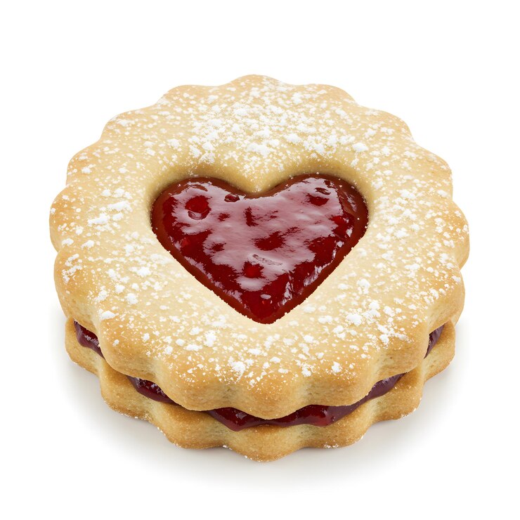 PSD herzförmiger jam-füllkuchen