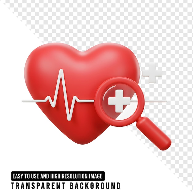 Herzgesundheitsuntersuchung mit Lupe