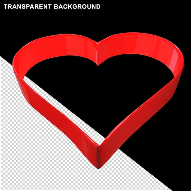 Herzumriss in rot 3d