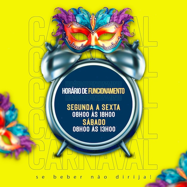 Heures de la fête du carnaval