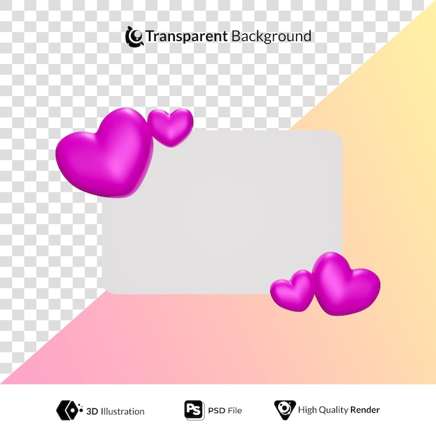 Heureuse Saint-Valentin lettre d'amour Illustration 3D