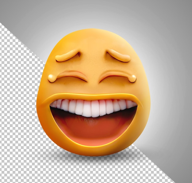 PSD heureux emoji 3d avec visage et larmes de joie