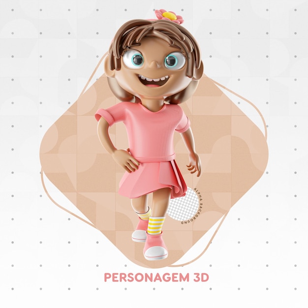 PSD heureux enfant isolé illustration 3d pour la composition