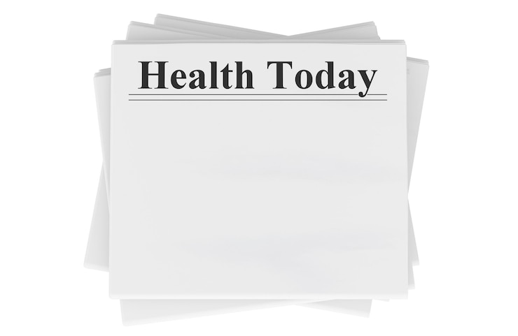 PSD heute gesundheit zeitungen zeitungen vorlage 3d-rendering isolierung auf transparentem hintergrund