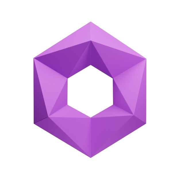 PSD hexagon abstract 3d icon shapely