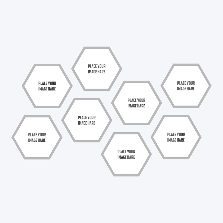 PSD hexagon-bildcollage-vorlage