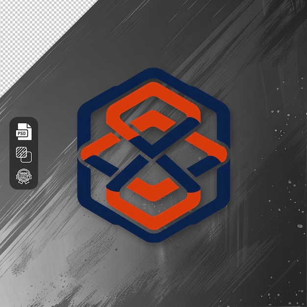 Hexagonal Abstract Orange und Blau Logo Design PNG Transparenter Hintergrund