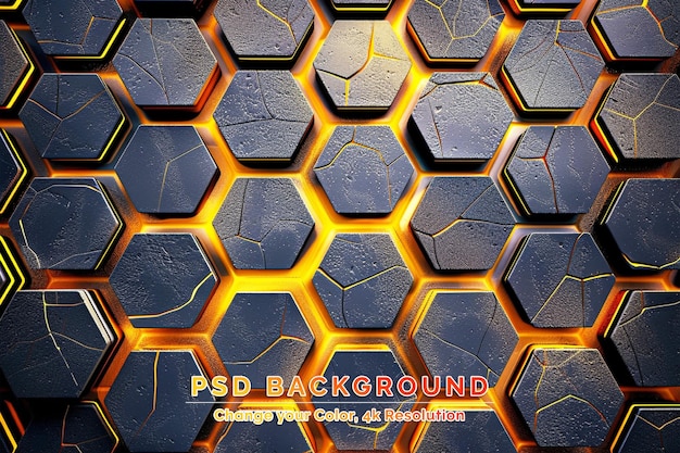 PSD hexagonale 3d-abstrakte hightech-hintergrund