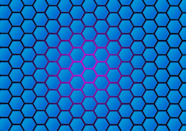 hexágono de gradiente azul e fundo rosa