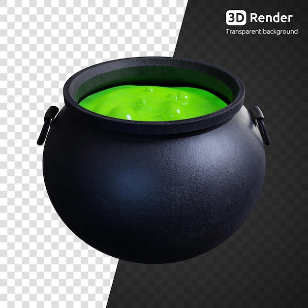 PSD hexenkessel 3d render isoliert