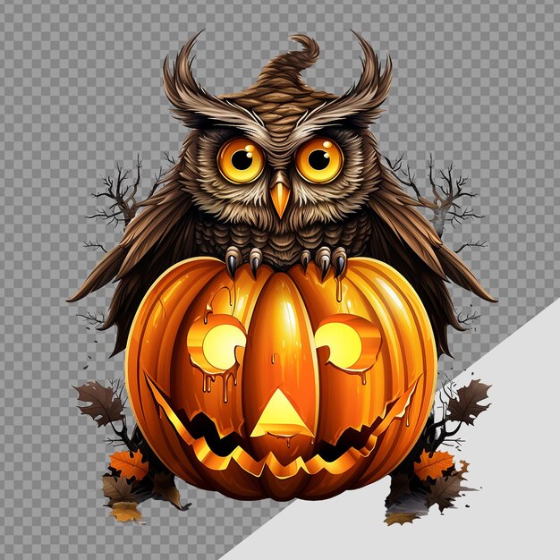 Le Hibou D'halloween Est Isolé Sur Un Fond Transparent.