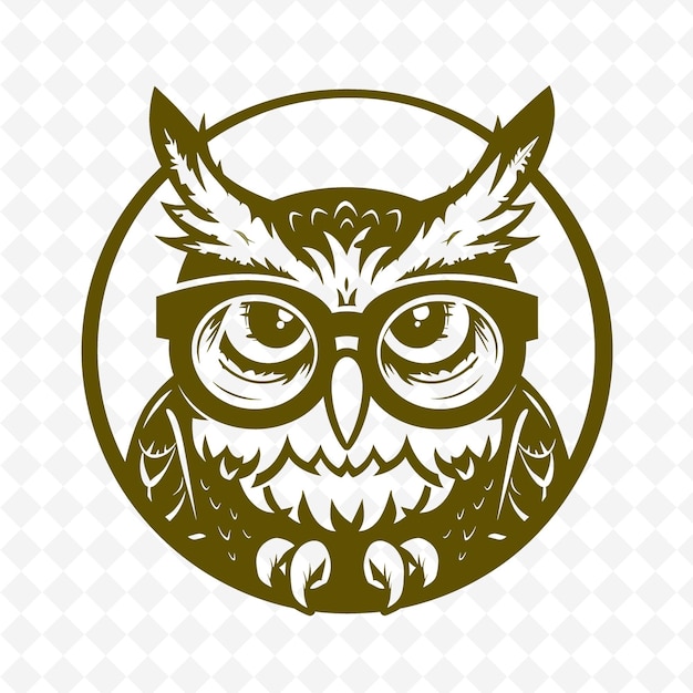 PSD un hibou avec des lunettes sur un fond blanc