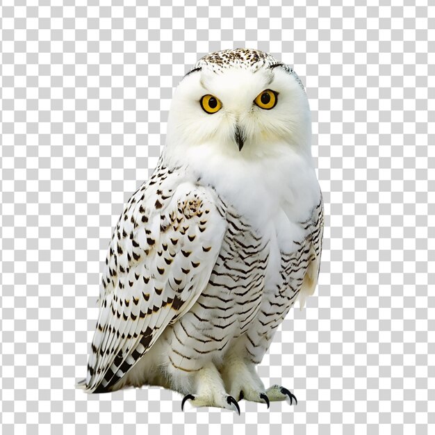 PSD le hibou de neige isolé sur un fond transparent