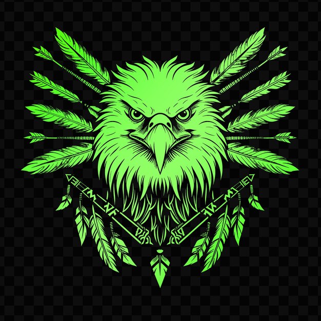 PSD un hibou vert avec une couronne de plumes sur la tête