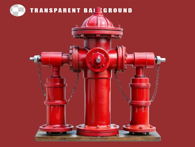 PSD hidrante de fuego rojo en fondo transparente renderizado en 3d