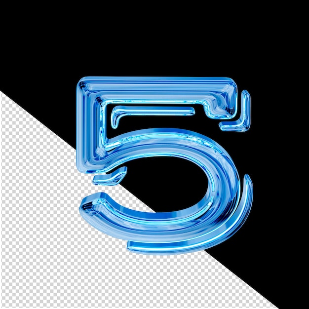 Hielo azul símbolo 3d número 5