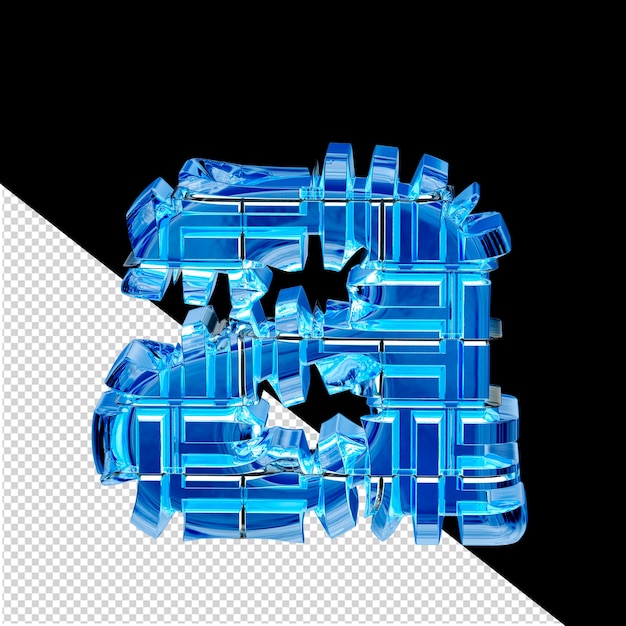Hielo azul transformado en símbolo 3D letra a