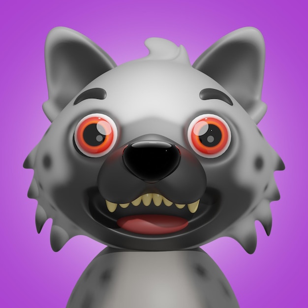 PSD hiena 3d no fundo 3d animal renderizando predador animal selvagem
