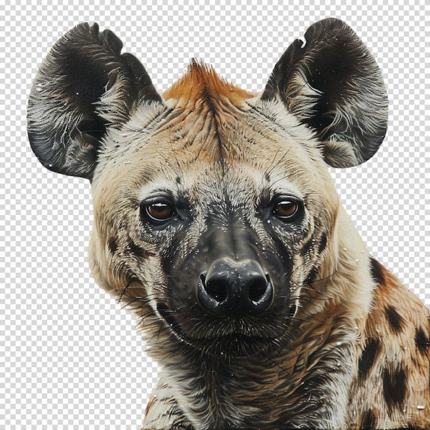 PSD hiena manchada aislada sobre un fondo transparente