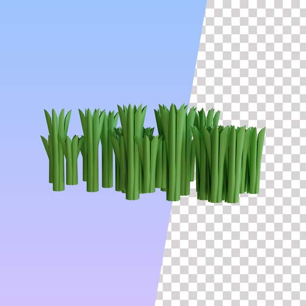 hierba, icono, 3d