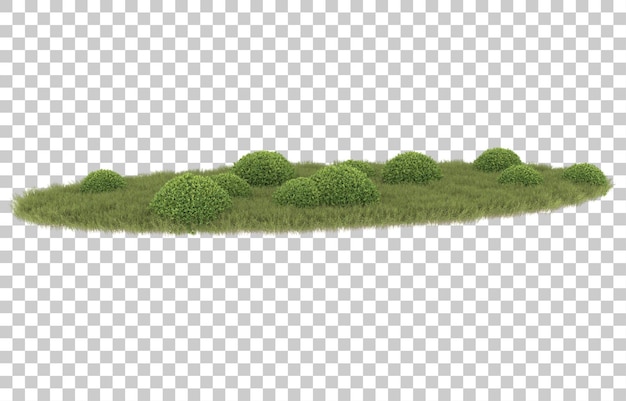 Hierba sobre fondo transparente. Representación 3d - ilustración