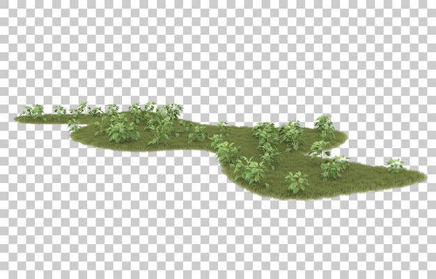 Hierba sobre fondo transparente. Representación 3d - ilustración
