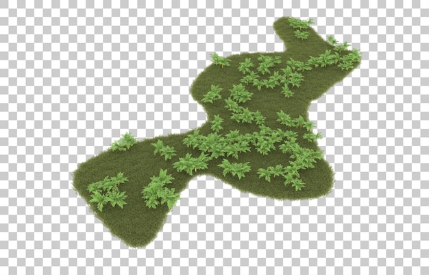 Hierba sobre fondo transparente. Representación 3d - ilustración
