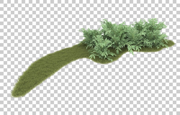 Hierba sobre fondo transparente. Representación 3d - ilustración