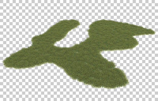 Hierba sobre fondo transparente. Representación 3d - ilustración