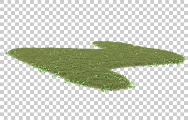 Hierba sobre fondo transparente. Representación 3d - ilustración