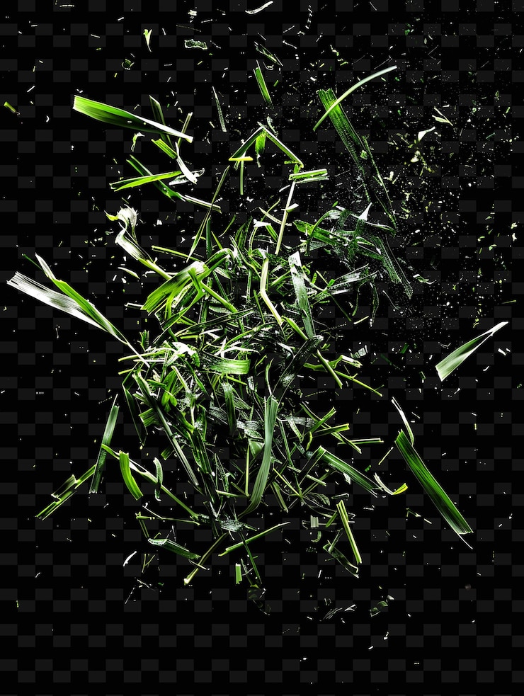 PSD una hierba verde con un fondo negro con un fondo negre con un fondo nero