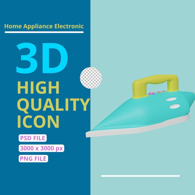 Hierro del icono 3D