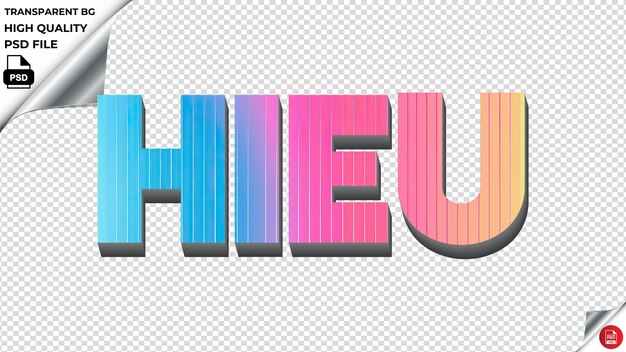 Hieu typographie regenbogen farbenfroher text textur psd transparent