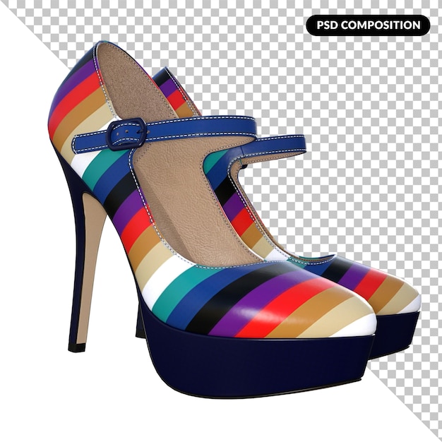 High heels schuhe isoliert 3d-rendering