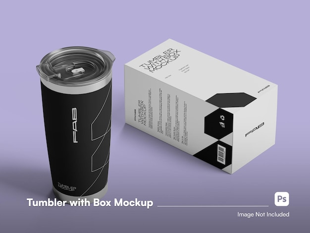 High level tumbler flasche mockup 3d isolierte schachtel verpackung