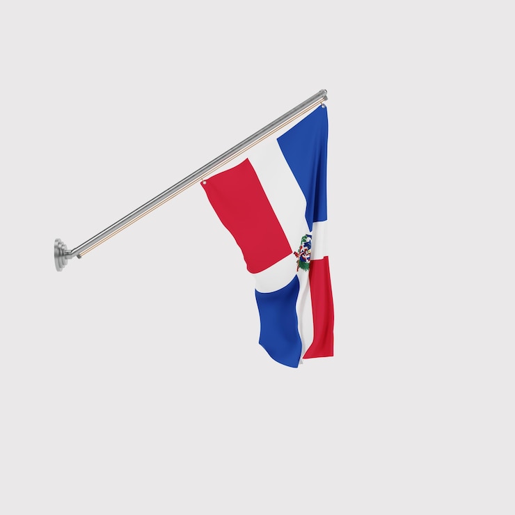 PSD high quality national flag of dominican republic editable psd image