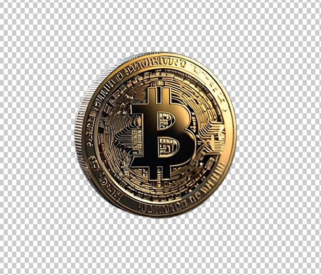 HighQuality Bitcoin with Cryptocurrency sing Transparent Background for Easy Integration