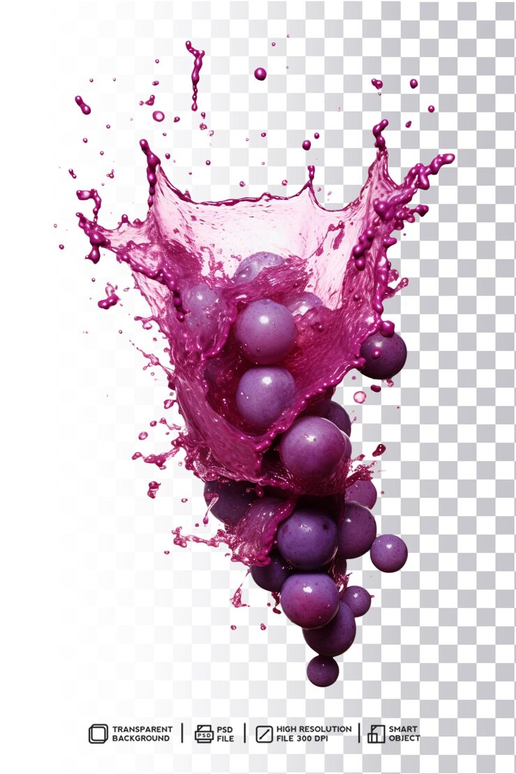 PSD highquality grape fruit splash swirl psd with purple color
