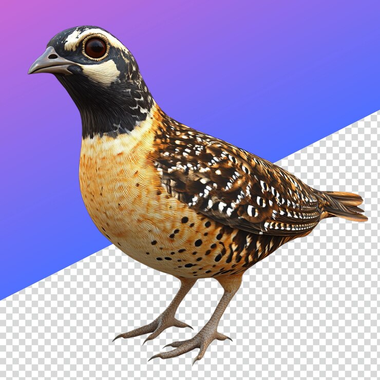 PSD highquality png image of a quail for nature and wildlife projects