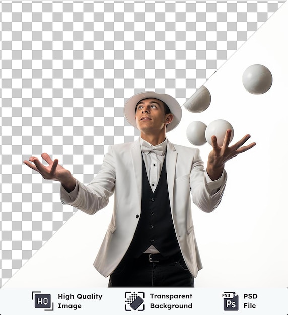 Highquality transparent psd fotográfico realista juggler_s desempenho de malabarismo